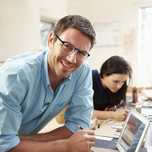 Blue Light Blocking Glasses Women/Men,Retro Round Anti Eyestrain Computer Gaming Glasses(Black+Beige) in Kuwait