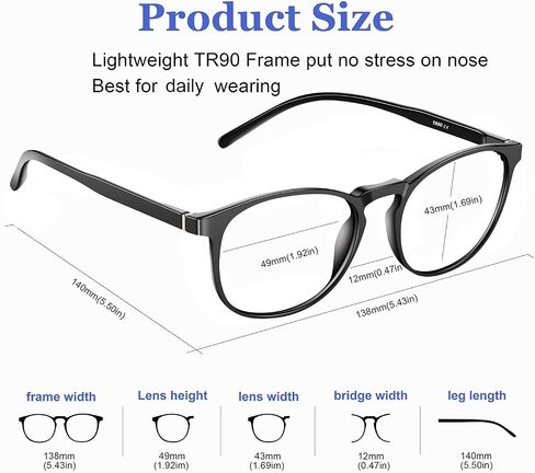 Blue Light Blocking Glasses Women/Men,Retro Round Anti Eyestrain Computer Gaming Glasses(Black+Beige) in Kuwait