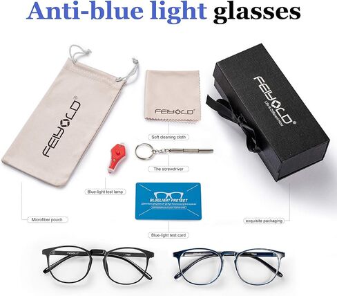Blue Light Blocking Glasses Women/Men,Retro Round Anti Eyestrain Computer Gaming Glasses(Black+Beige) in Kuwait