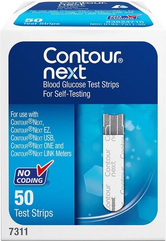 Glucose Monitor Kit - Blood Sugar Test Kit with Contour Next Blood Glucose Test Strips & Lancets for Diabetes Testing | Contour NEXT ONE Blood Glucose Monitor Kit includes 1 Blood Sugar Monitor, 50 Diabetic Test Strips, 50 30G Lancets, 1 Lancing Device an in Kuwait