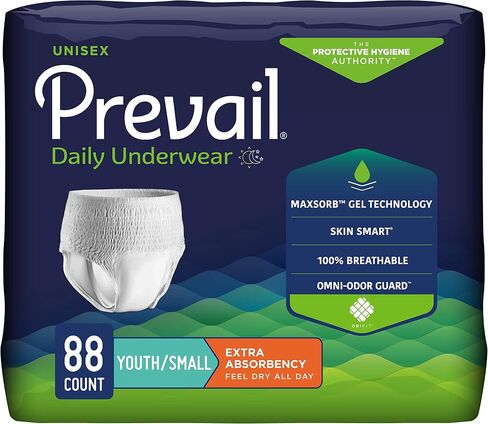 Prevail Adult Incontinence Underwear for Men & Women, Maximum Absorbency, Youth/Small, 22 Count in Kuwait
