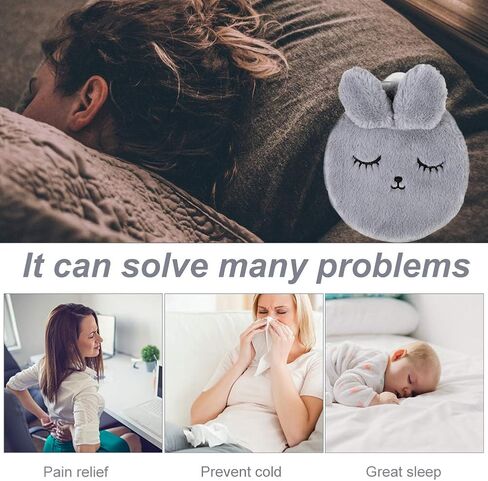 زجاجة مياه ساخنة مع غطاء، زجاجات مياه ساخنة للارنب، زجاجة مياه ساخنة للرقبة والكتف لتخفيف الام بسرعة، مريحة لالتهاب المفاصل والصداع والعلاج الساخن والبارد in Kuwait