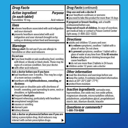 Amazon Basic Care Original Strength Famotidine Tablets, 10 mg, Acid Reducer, Heartburn Medicine, Acid Indigestion Relief, 90 Count in Saudi Arabia