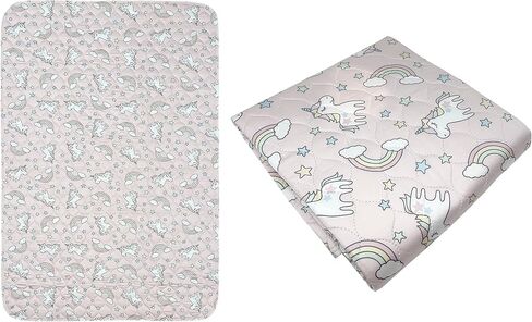 Organic Incontinence Pads for Kids & Toddlers - 5 Layer Waterproof Protectors for Overnight Bed Wetting - Reusable & Washable Pee Pads - Fits Twin to Full Size Beds - 34" x 52" Unicorn in Saudi Arabia