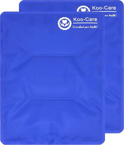 حزمة ثلج هلامية مرنة كبيرة جدًا من Koo-Care للإصابات، قابلة لإعادة الاستخدام، ضغط بارد ساخن - مناسب لذراع الكتف، الظهر، الورك، الركبة، الساق، تخفيف آلام القدم، التورم، العلاج الطبيعي (XL، 11 بوصة × 14 بوصة) حزمة من 2 in Kuwait