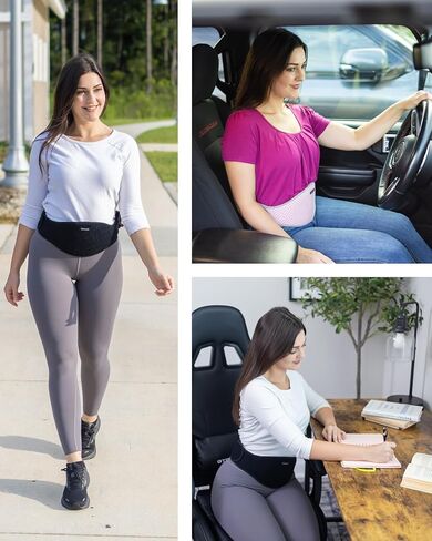 Portable Cordless Heating Pad with Battery - Electric Heat Belt with 3 Heat Levels, for Lower Back or Cramps Belly Pain Relief Heating Pads Black in Kuwait