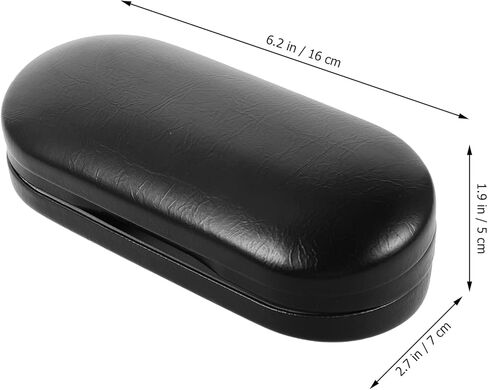 حقيبة وجراب للعدسات اللاصقة من هيلفتي - 2 في 1 حقيبة مزدوجة الجوانب للعين مع مرآة مدمجة، ملقط وزجاجة محلول ملامسة - صندوق تخزين محمول للعدسات اللاصقة للسفر، أسود, لون اسود 2, 6.3x2.8x2inch, فاشن in Kuwait