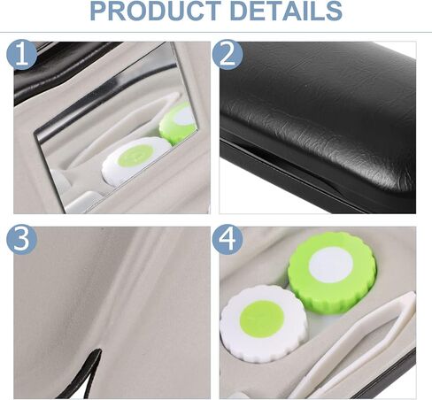 حقيبة وجراب للعدسات اللاصقة من هيلفتي - 2 في 1 حقيبة مزدوجة الجوانب للعين مع مرآة مدمجة، ملقط وزجاجة محلول ملامسة - صندوق تخزين محمول للعدسات اللاصقة للسفر، أسود, لون اسود 2, 6.3x2.8x2inch, فاشن in Kuwait