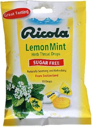Ricola LemonMint Cough Suppressant Herb Throat Drops, Sugar Free, 19 Drops (Pack of 12), Fights Coughs Naturally, Soothes Throats in Saudi Arabia