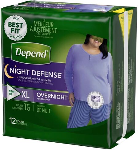 Small Overnight Depends Women's - Night Defense Incontinence Underwear,pack of 16 in Kuwait