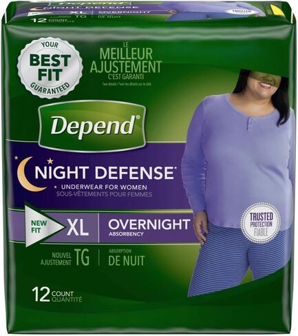 Small Overnight Depends Women's - Night Defense Incontinence Underwear,pack of 16 in Kuwait