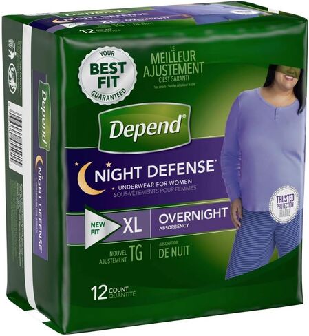 Small Overnight Depends Women's - Night Defense Incontinence Underwear,pack of 16 in Kuwait