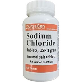 Sodium Chloride Tablets 500 mg (0.5 Gram), USP Normal Salt Tablets - 200 Tablets by CitraGen Pharmaceuticals, Inc. in Saudi Arabia
