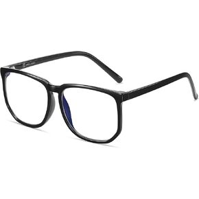 نظارات SHEEN KELLY TR90 كلاسيكية كبيرة الحجم لحجب الضوء الأزرق للوجه المتوسط ​​والكبير بإطار مربع نظارات الطالب الذي يذاكر كثيرا أسود/صدفة السلحفاة عدسات شفافة كبيرة in Kuwait