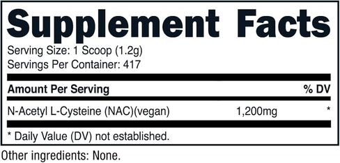 Nutricost N-Acetyl L-Cysteine (NAC) Powder 250 Grams - Vegan NAC, Non-GMO, Gluten Free in Kuwait