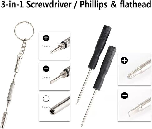 Eyeglass Repair Kit with Screws, PHDHQS Eye Glasses Repairing Kit - Glasses Repair Kit with Screws, Nose Pads, Glass Screwdriver, Tweezers and Cleaning Cloth in Saudi Arabia