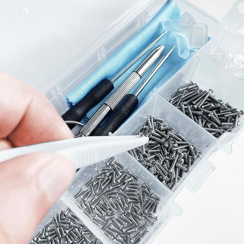 Eyeglass Repair Kit with Screws, PHDHQS Eye Glasses Repairing Kit - Glasses Repair Kit with Screws, Nose Pads, Glass Screwdriver, Tweezers and Cleaning Cloth in Saudi Arabia