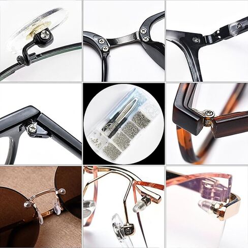Eyeglass Repair Kit with Screws, PHDHQS Eye Glasses Repairing Kit - Glasses Repair Kit with Screws, Nose Pads, Glass Screwdriver, Tweezers and Cleaning Cloth in Saudi Arabia