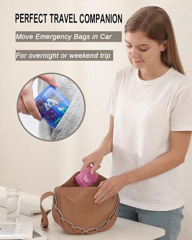 عبوتان من علبة حبوب منع الحمل للسفر، صندوق حبوب لمحفظة فيتامين زيت السمك 10 مقصورات صندوق دواء من M Muchengbao in Kuwait