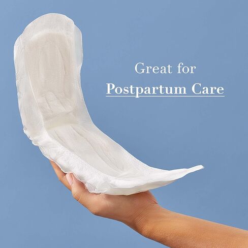 وسادات رايل لسلس البول للنساء، غطاء من القطن العضوي - أساسي بعد الولادة، امتصاص ثقيل، التحكم في تسرب المثانة، 4 طبقات أساسية مع تقنية الحماية من التسرب، طول طويل (متوسط، 30 قطعة) in Kuwait