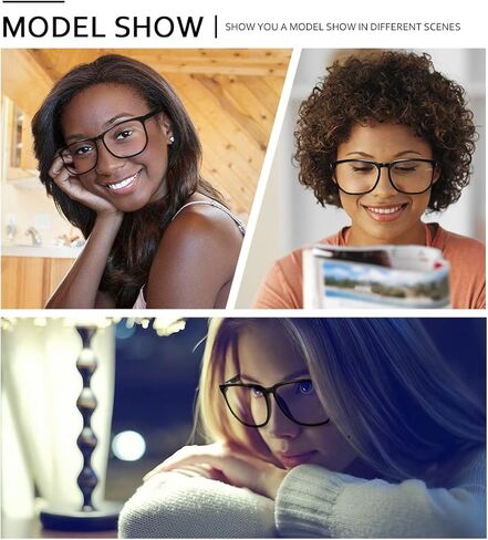 SHEEN KELLY Vintage Oversized Blue Light Blocking Glasses - Square Frame, Black/Tortoiseshell, Large Clear Lens in Kuwait