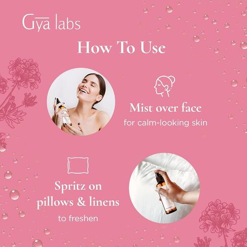 Gya Labs Rose Geranium Hydrosol For Skin Care and Fresh Ambiances - 100% Natural Essential Oil Spray and Body Mist - Face Mist Spray For Skin & Self Care (3.4 fl oz) in Saudi Arabia