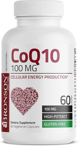 برونسون CoQ10 100 MG عالي الفعالية لإنتاج الطاقة الخلوية، 60 كبسولة نباتية in Saudi Arabia