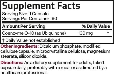 برونسون CoQ10 100 MG عالي الفعالية لإنتاج الطاقة الخلوية، 60 كبسولة نباتية in Saudi Arabia