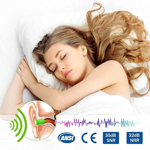 سدادات اذن - 60 زوجًا من سدادات الأذن الإسفنجية فائقة النعومة 60 زوجًا، سدادات أذن 35 ديسيبل للنوم in Kuwait