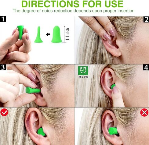 سدادات اذن - 60 زوجًا من سدادات الأذن الإسفنجية فائقة النعومة 60 زوجًا، سدادات أذن 35 ديسيبل للنوم in Kuwait