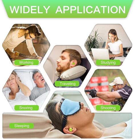 سدادات اذن - 60 زوجًا من سدادات الأذن الإسفنجية فائقة النعومة 60 زوجًا، سدادات أذن 35 ديسيبل للنوم in Kuwait