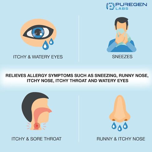Puregen Labs Allergy Relief Oral Solution, Diphenhydramine HCl 12.5mg/5 mL, Antihistamine, Cherry Flavor, 16 Ounces in Saudi Arabia
