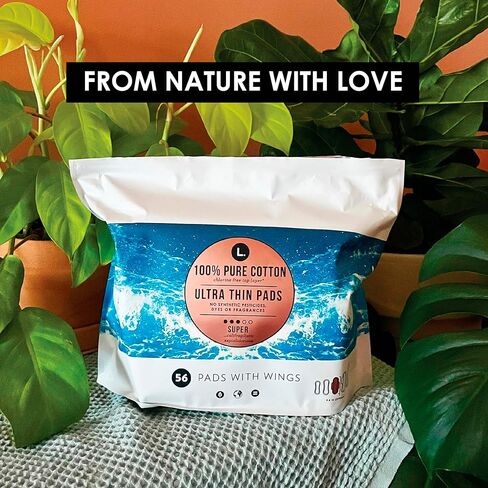 Organic Cotton Topsheet Ultra Thin Super Absorbency Pads - 56 Ct in Kuwait