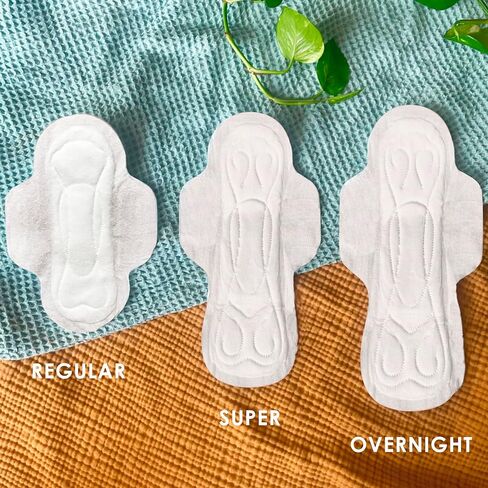 Organic Cotton Topsheet Ultra Thin Super Absorbency Pads - 56 Ct in Kuwait