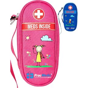 PracMedic Bags Epipen Case - Epi pens Carrying Case- Medical Case for Kids - Insulated to hold Inhaler, Epi Pen, Auvi Q, Epinephrine, Allergies Medication - Medicine Bag for Traveling (Blue)