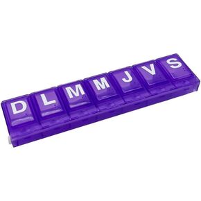 EZY DOSE Weekly Pill Organizer, Medicine Box, and Vitamin Planner, Travel Pill Planner, 7-Sided, Color May Vary, Spanish Imprints in Saudi Arabia