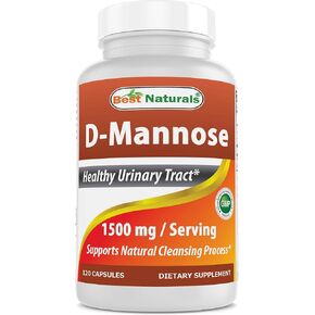 Best Naturals D-Mannose Capsules - Urinary Tract Cleanse Supplement 1500mg/Serving - 120 Count in Saudi Arabia