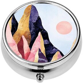 صندوق حبوب دواء مستدير من Udoosun، محفظة جيب صغيرة مزخرفة مكونة من 3 أقسام، محمولة للسفر، دواء فيتامين، حامل منظم لحبوب منع الحمل، زهرة اللوتس المائية الزرقاء، 1.97 × 1.97 × 0.8 بوصة (عبوة من قطعة واحدة) in Kuwait