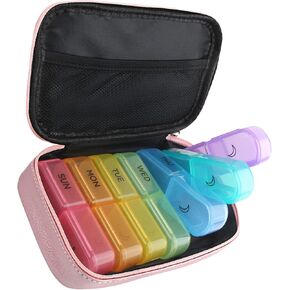 Extra Large Weekly Pill Bag, 2 Times A Day Am Pm Pill Box 7 Days Pill Case Storage to Hold Vitamins,Medication,Fish Oil and Supplement (Black)