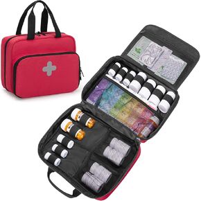 CURMIO Pill Bottle Organizer Portable Medicine Bag, Lockable Prescription Bottle Storage for Pill Bottles, Vitamins, Medical Supplements for Home Storage and Travel, Black (Empty Medicine Bag) in Kuwait