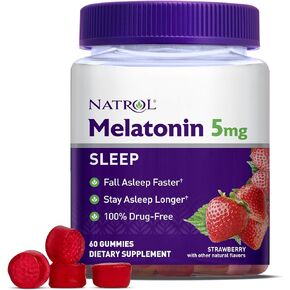 Natrol Melatonin 5mg, Dietary Supplement for Restful Sleep, 90 Strawberry-Flavored Gummies, 45 Day Supply in Saudi Arabia