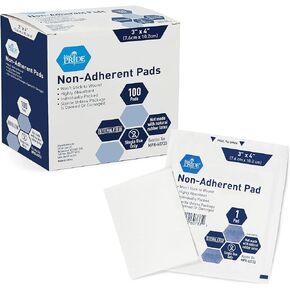 MED PRIDE Sterile Non-Adherent Pads| 100-Pack, 2"x 3"|Non-Adhesive Wound Dressing| Highly Absorbent & Non-Stick, Painless Removal-Switch| Individually Wrapped for Extra Protection in Kuwait