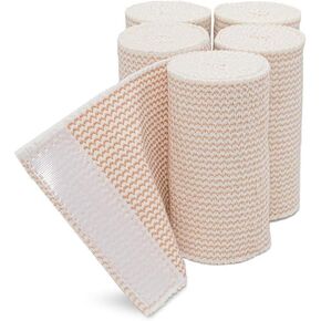 Hospora Thick Latex-Free Compression Cotton Elastic Bandage (4 inches, 5 Rolls) in Saudi Arabia