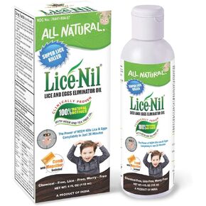 Lice-Nil Natural Head Lice Treatment Oil Kit - Kills Super Lice & Eggs - Guaranteed To Cure Lice - Safe, Non-Toxic & Pesticide Free ( 4 FL OZ ) - Complete Lice Eliminator Kit With Oil & Comb in Saudi Arabia