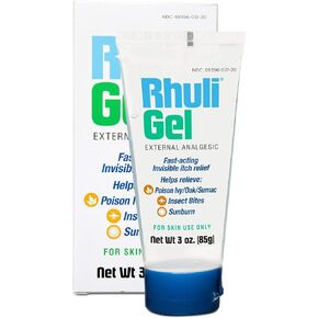 Rhuli Anti-Itch Gel - Analgesic Itch Treatment - Relief for Sunburn, Mosquitos, Bug Bites, Poison Ivy, Poison Oak, and More - Cooling Itch Stopping for Topical Skin Use - 3 Oz Tube in Saudi Arabia