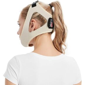 Anti Snoring Chin Strap for CPAP Users- Double Adjustable Snoring Solution/Sleep Aid for Men and Women, Stopper Chin Straps for Snoring Sleeping Mouth Breathers (Beige) in Kuwait