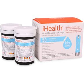 iHealth Blood Glucose Test Strips (50 Count), No Coding Blood Sugar Test, Eligible for FSA Reimbursement, Precision Sugar Measurement for Diabetics, Strips Work Only in iHealth Glucose Meters in Saudi Arabia