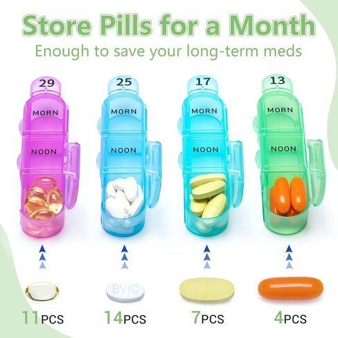 Zoksi Monthly Pill Organizer 3 Times a Day, One Month Pill Box Organizer Morn-Noon-Eve, 30 Day Pill Case for Travel, 31 Day Medicine Organizer with 32 Removable Compartments for All Meds in Kuwait