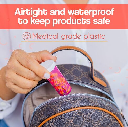 Top Class Ventures Pink Empty Pill Bottles with Caps – Plastic Pink Prescription Medicine Bottles – 8 Dram - Small Travel Size, Medication Organizer, Nurse Graduation Party Favors - 30 Pack in Kuwait