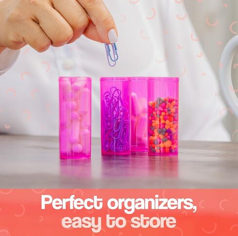 Top Class Ventures Pink Empty Pill Bottles with Caps – Plastic Pink Prescription Medicine Bottles – 8 Dram - Small Travel Size, Medication Organizer, Nurse Graduation Party Favors - 30 Pack in Kuwait